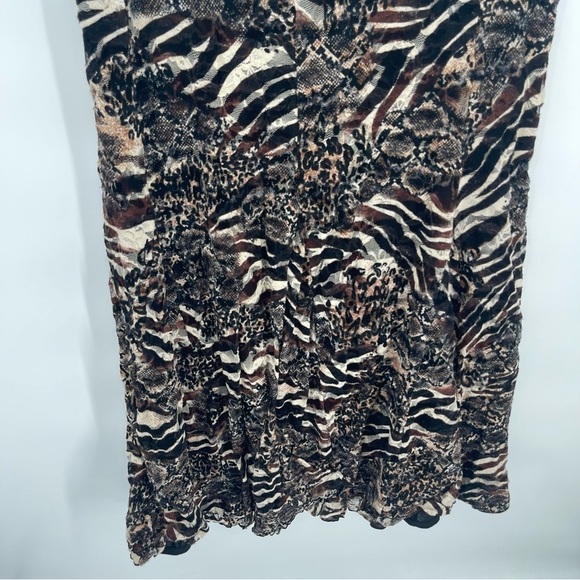 CHICOS Animal Print Lace Mesh Flared Skirt Lined Size 3 (XL) Maxi Elastic Waist - Picture 3 of 8